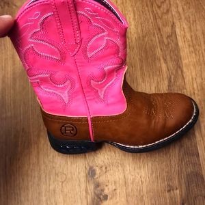 Roper Little Girl Pink And Brown Rodeo Western Cowgirl Boots Size 9